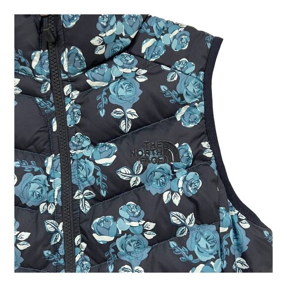 NWT‎ The North Face Women's 550 Goose Down Puffer Vest Blue Floral Insulated S - Picture 10 of 16